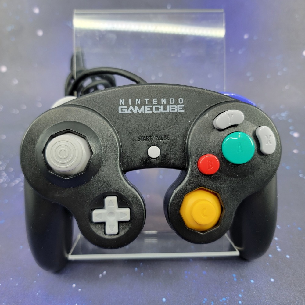 Nintendo GameCube Official Controller Jet Black DOL-003 Wired For Parts Repair